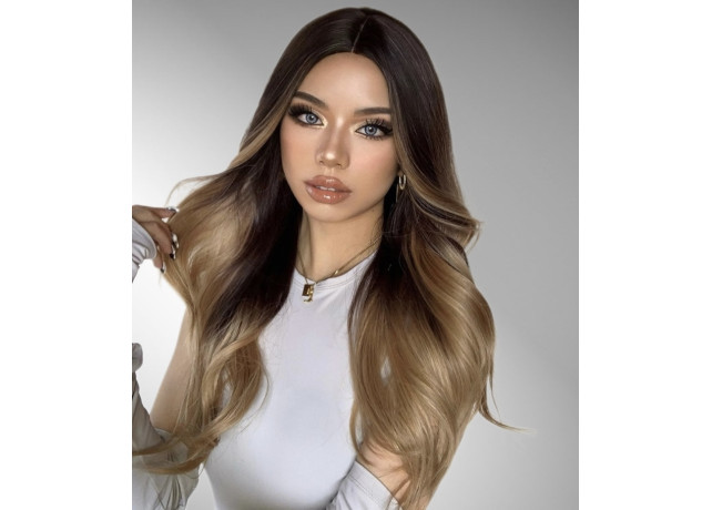 Peruca Ombre Saten inchis/Caramel